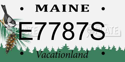 E7787S Maine License Plate