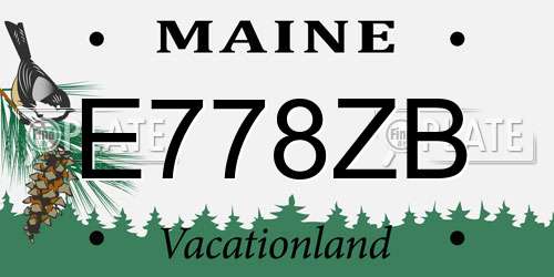 E778ZB Maine License Plate