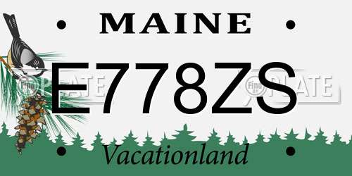 E778ZS Maine License Plate