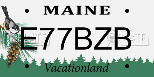 E77BZB Maine License Plate
