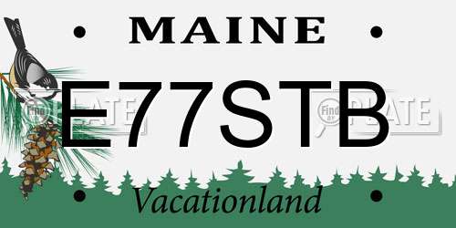E77STB Maine License Plate
