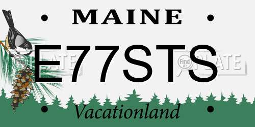 E77STS Maine License Plate