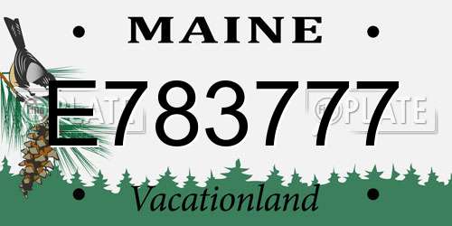 E783777 Maine License Plate