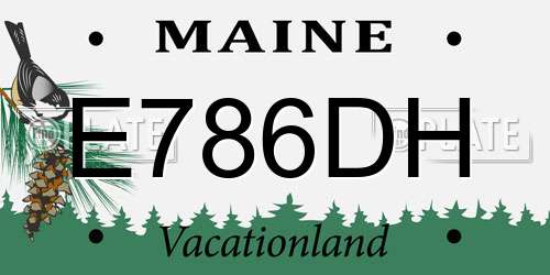 E786DH Maine License Plate