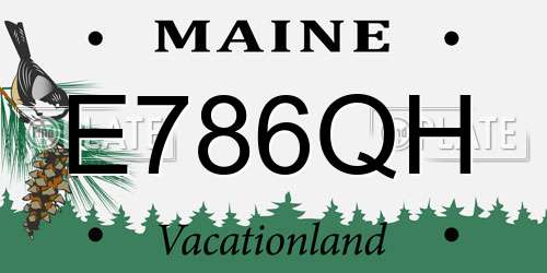 E786QH Maine License Plate