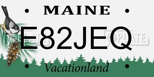 E82JEQ Maine License Plate
