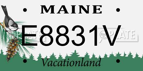 E8831V Maine License Plate