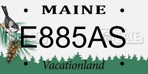 E885AS Maine License Plate