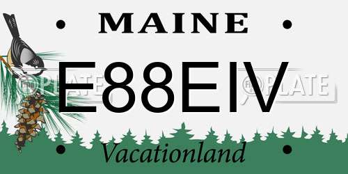 E88EIV Maine License Plate