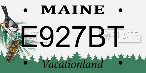 E927BT Maine License Plate
