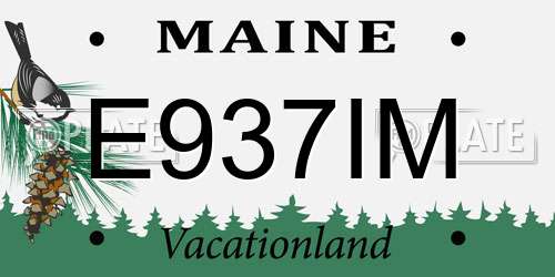 E937IM Maine License Plate