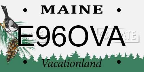E96OVA Maine License Plate