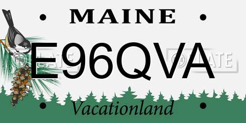 E96QVA Maine License Plate