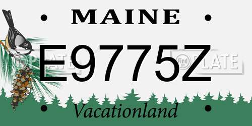 E9775Z Maine License Plate