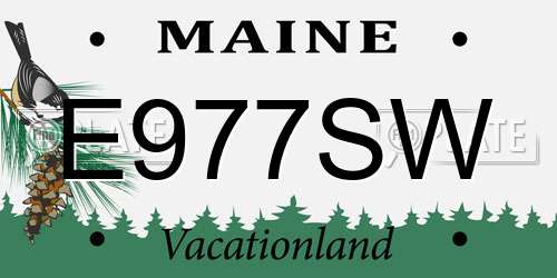 E977SW Maine License Plate