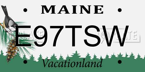 E97TSW Maine License Plate