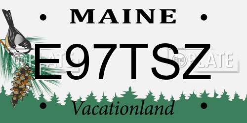 E97TSZ Maine License Plate