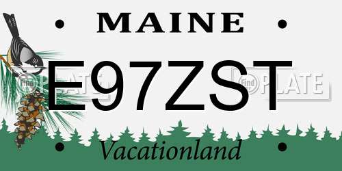 E97ZST Maine License Plate