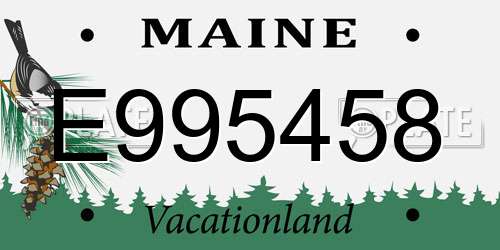 E995458 Maine License Plate