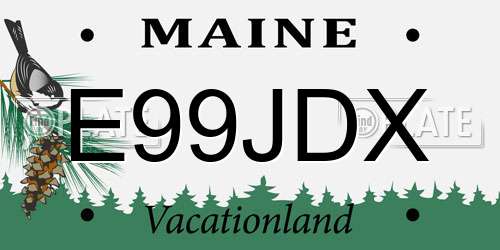 E99JDX Maine License Plate