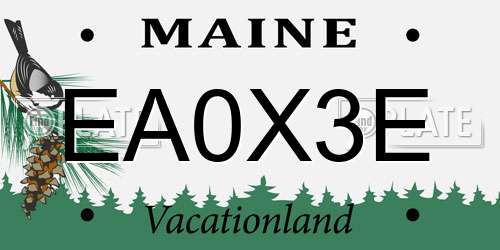 EA0X3E Maine License Plate