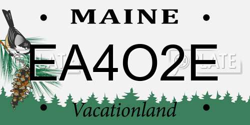 EA4O2E Maine License Plate
