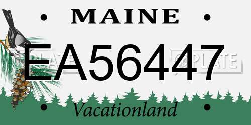 EA56447 Maine License Plate