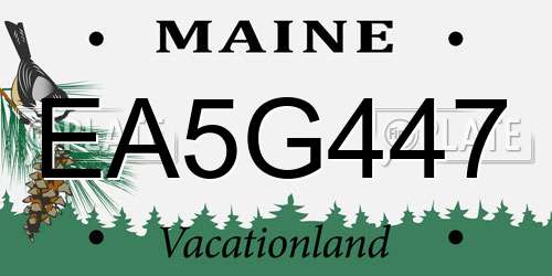 EA5G447 Maine License Plate