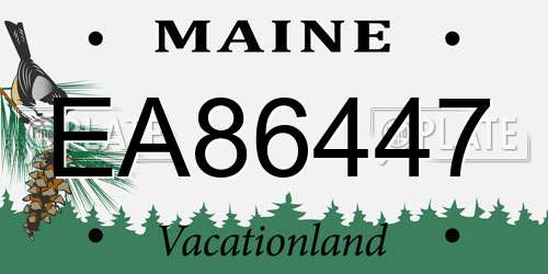 EA86447 Maine License Plate