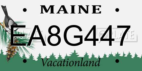 EA8G447 Maine License Plate