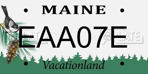 EAA07E Maine License Plate