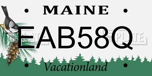 EAB58Q Maine License Plate