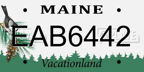 EAB6442 Maine License Plate