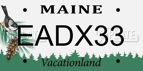 EADX33 Maine License Plate