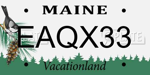 EAQX33 Maine License Plate