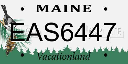 EAS6447 Maine License Plate
