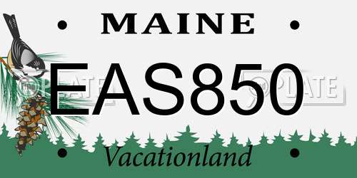 EAS850 Maine License Plate