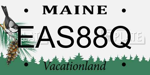 EAS88Q Maine License Plate