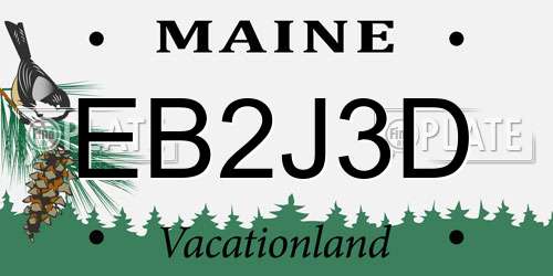 EB2J3D Maine License Plate