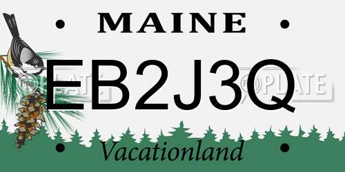 EB2J3Q Maine License Plate