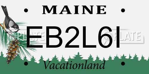 EB2L6I Maine License Plate