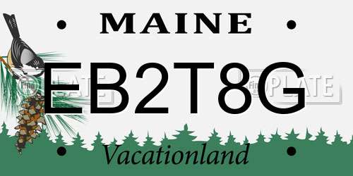 EB2T8G Maine License Plate
