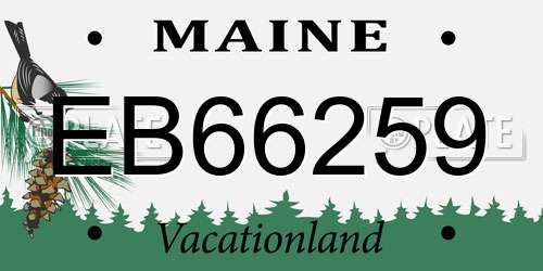 EB66259 Maine License Plate
