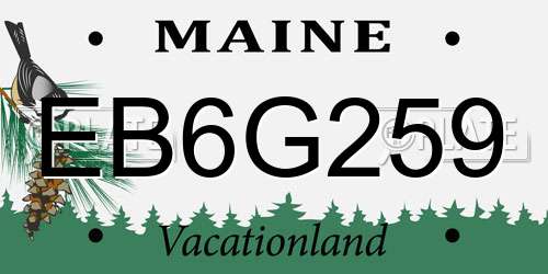 EB6G259 Maine License Plate