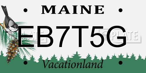 EB7T5G Maine License Plate