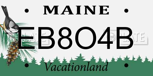 EB8O4B Maine License Plate