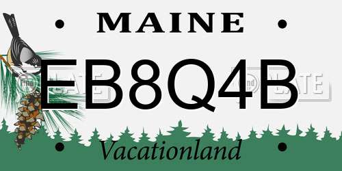 EB8Q4B Maine License Plate