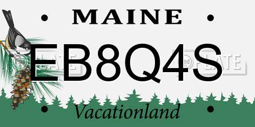 EB8Q4S Maine License Plate