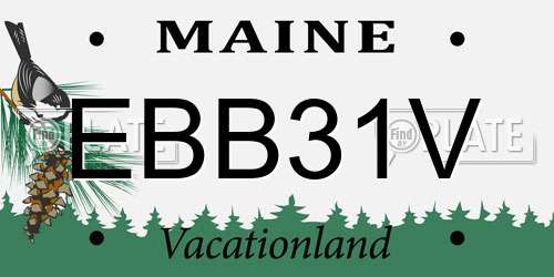 EBB31V Maine License Plate