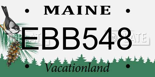 EBB548 Maine License Plate